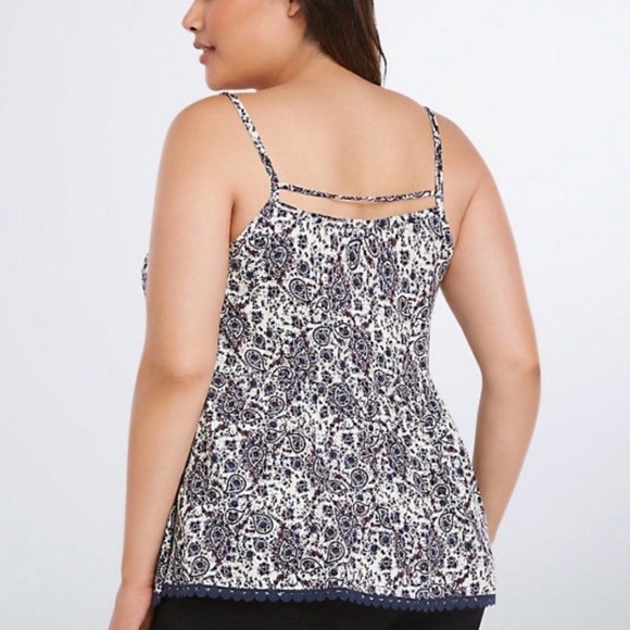 Torrid Black and White Paisley Blouse tank top - Picture 2 of 8